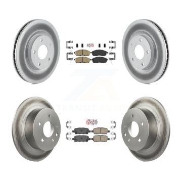 Front Rear Ceramic Pads And Coated Disc Brake Rotors Kit For 2007-2012 Nissan Sentra SE-R KGA-102122
