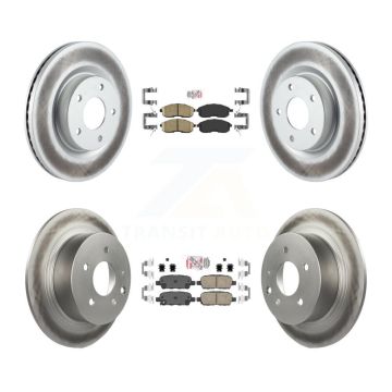 Front Rear Ceramic Pads And Coated Disc Brake Rotors Kit For 2007-2009 Nissan Altima KGA-102134