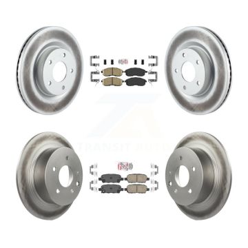Front Rear Ceramic Pads And Coated Disc Brake Rotors Kit For 2007-2009 Nissan Altima KGA-102135
