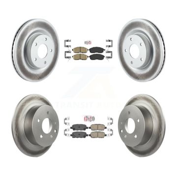 Front Rear Ceramic Pads And Coated Disc Brake Rotors Kit For 2007-2009 Nissan Altima KGA-102136