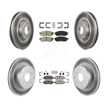 Front Semi-Metallic Rear Ceramic Pad Coat Disc Brake Rotors Kit For INFINITI EX35 M35 M45 KGA-102137