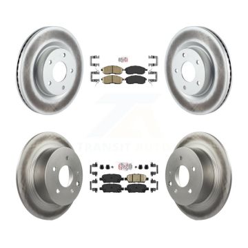 Front Rear Ceramic Pads And Coated Disc Brake Rotors Kit For Nissan Altima KGA-102150