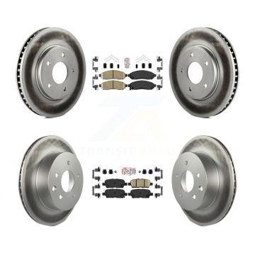 Front Rear Ceramic Pads And Coated Disc Brake Rotors Kit For Nissan LEAF KGA-102154