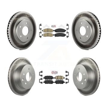 Front Rear Ceramic Pads And Coated Disc Brake Rotors Kit For Nissan LEAF KGA-102155