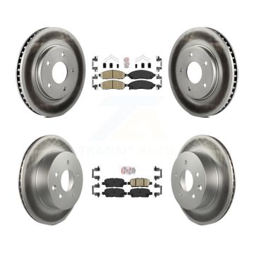 Front Rear Ceramic Pads And Coated Disc Brake Rotors Kit For Nissan LEAF KGA-102156