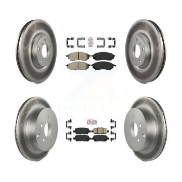 Front Semi-Metallic Rear Ceramic Pads And Coated Disc Brake Rotors Kit For INFINITI QX70 KGA-102185