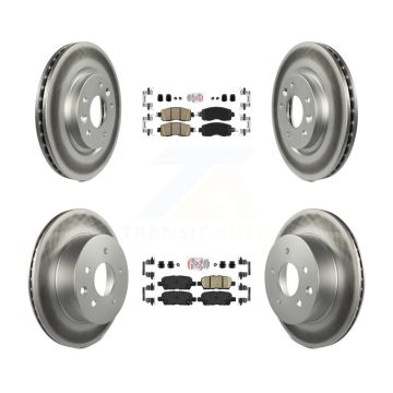 Front Rear Ceramic Pads And Coated Disc Brake Rotors Kit For Nissan LEAF KGA-102186