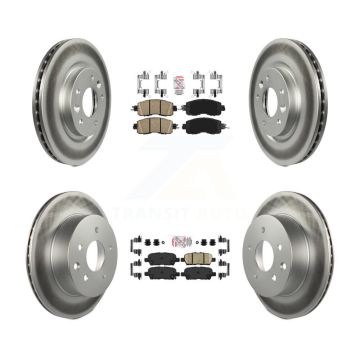 Front Rear Ceramic Pads And Coated Disc Brake Rotors Kit For Nissan LEAF KGA-102187
