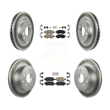 Front Rear Ceramic Pads And Coated Disc Brake Rotors Kit For Nissan LEAF KGA-102190