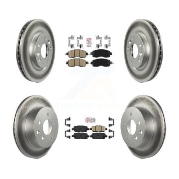 Front Rear Ceramic Pads And Coated Disc Brake Rotors Kit For Nissan LEAF KGA-102191