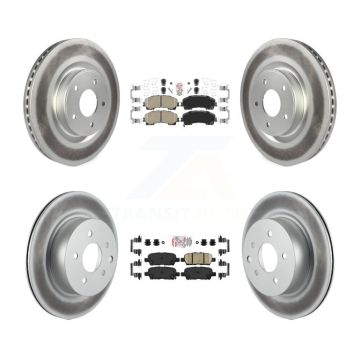 Front Rear Ceramic Pads And Coated Disc Brake Rotors Kit For 2016-2017 INFINITI QX50 KGA-102195