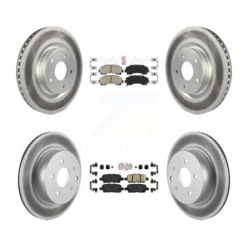Front Rear Ceramic Pads And Coated Disc Brake Rotors Kit For 2016-2017 INFINITI QX50 KGA-102196