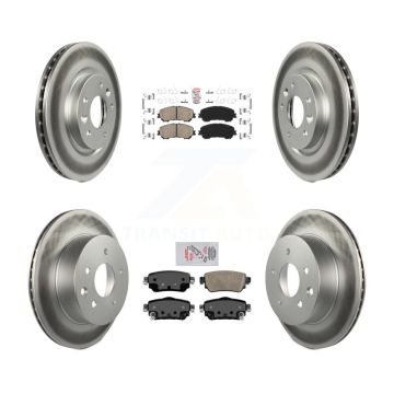 Front Rear Ceramic Pads And Coated Disc Brake Rotors Kit For 2019 Nissan Rogue Sport S KGA-102220