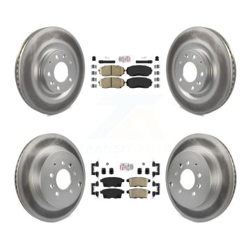 Front Rear Ceramic Pads And Coated Disc Brake Rotors Kit For 2007-2015 Mazda CX-9 KGA-102231