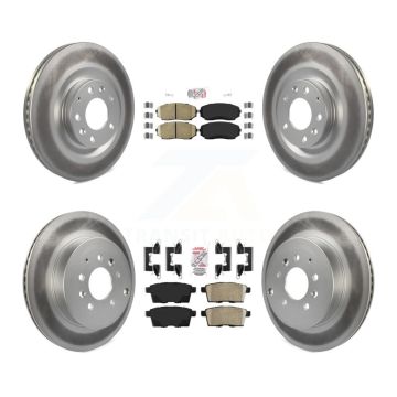 Front Rear Ceramic Pads And Coated Disc Brake Rotors Kit For 2007-2015 Mazda CX-9 KGA-102234