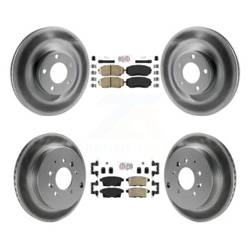 Front Rear Ceramic Pads And Coated Disc Brake Rotors Kit For Ford Edge Lincoln MKX KGA-102239