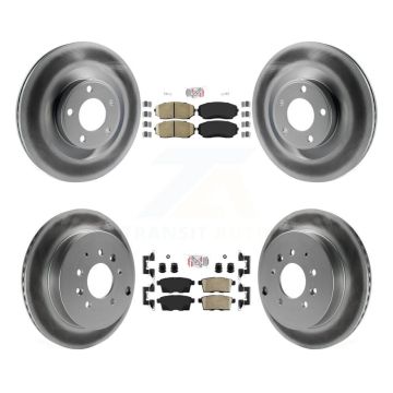 Front Rear Ceramic Pads And Coated Disc Brake Rotors Kit For Ford Edge Lincoln MKX KGA-102240