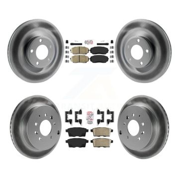 Front Rear Ceramic Pads And Coated Disc Brake Rotors Kit For Ford Edge Lincoln MKX KGA-102241