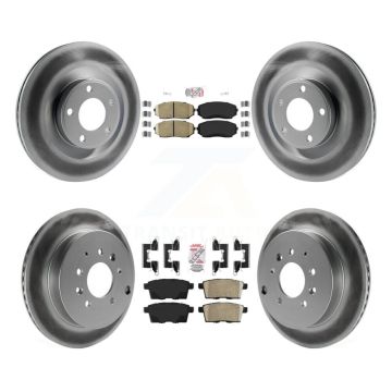 Front Rear Ceramic Pads And Coated Disc Brake Rotors Kit For Ford Edge Lincoln MKX KGA-102242