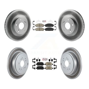 Front Rear Ceramic Pads And Coated Disc Brake Rotors Kit For 2003-2006 Acura MDX KGA-102243