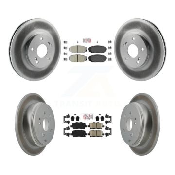 Front Semi-Metallic Rear Ceramic Pad & Coated Brake Rotor Kit For 2002-2004 Honda Odyssey KGA-102245