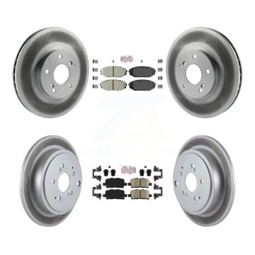 Front Semi-Metallic Rear Ceramic Pad Coated Disc Brake Rotors Kit For 2001-2002 Acura MDX KGA-102251