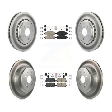 Front Rear Ceramic Pads And Coated Disc Brake Rotors Kit For 2014-2016 Acura MDX KGA-102253
