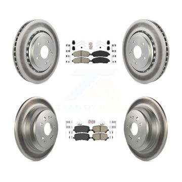 Front Rear Ceramic Pads And Coated Disc Brake Rotors Kit For 2014-2016 Acura MDX KGA-102255