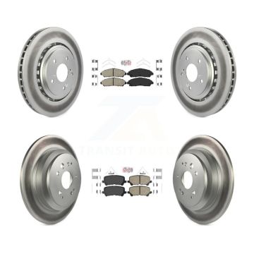 Front Rear Ceramic Pads And Coated Disc Brake Rotors Kit For 2014-2016 Acura MDX KGA-102256
