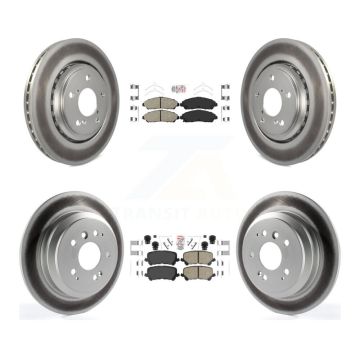 Front Rear Ceramic Pads And Coated Disc Brake Rotors Kit For Honda Pilot Ridgeline KGA-102258