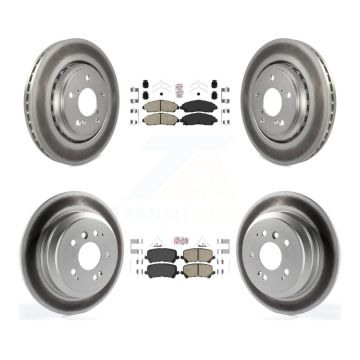 Front Rear Ceramic Pads And Coated Disc Brake Rotors Kit For Honda Pilot Ridgeline KGA-102259