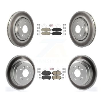 Front Rear Ceramic Pads And Coated Disc Brake Rotors Kit For Honda Pilot Ridgeline KGA-102260