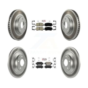 Front Rear Ceramic Pads And Coated Disc Brake Rotors Kit For 2013-2015 Mazda CX-5 KGA-102268