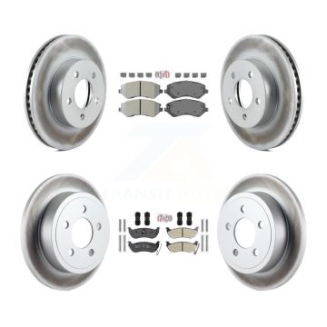 Front Rear Semi-Metallic Pads And Coated Disc Brake Rotors Kit For 2003-2007 Jeep Liberty KGA-102275