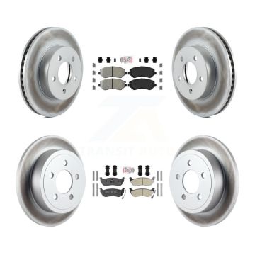 Front Rear Semi-Metallic Pads And Coated Disc Brake Rotors Kit For 2003-2007 Jeep Liberty KGA-102276