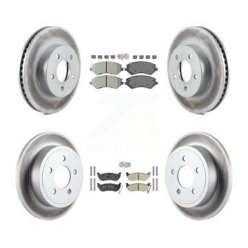 Front Rear Semi-Metallic Pads And Coated Disc Brake Rotors Kit For 2003-2007 Jeep Liberty KGA-102277