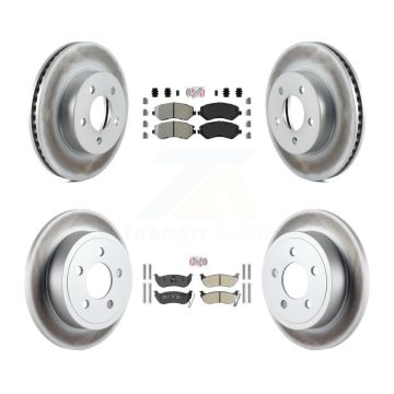 Front Rear Semi-Metallic Pads And Coated Disc Brake Rotors Kit For 2003-2007 Jeep Liberty KGA-102278