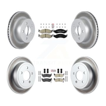 Front Rear Semi-Metallic Pad Coated Brake Rotor Kit For Jeep Wrangler TJ Disc rear brakes KGA-102279