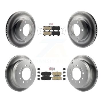 Front Rear Ceramic Pad Coated Brake Rotors Kit For Toyota Tundra Sequoia Lexus LX570 Land KGA-102284
