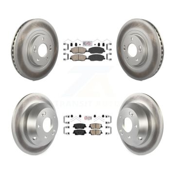 Front Rear Ceramic Pads And Coated Disc Brake Rotors Kit For Hyundai Santa Fe XL KGA-102287