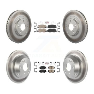 Front Rear Ceramic Pads And Coated Disc Brake Rotors Kit For Hyundai Santa Fe XL KGA-102288