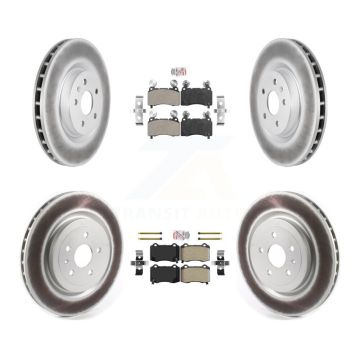 Front Rear Semi-Metallic Pad Coat Disc Brake Rotors Kit For 2010-2015 Chevrolet Camaro SS KGA-102295