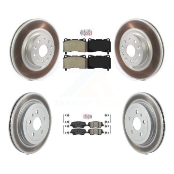 Front Semi-Metallic Rear Ceramic Pads And Coated Disc Brake Rotors Kit For Cadillac CTS KGA-102305