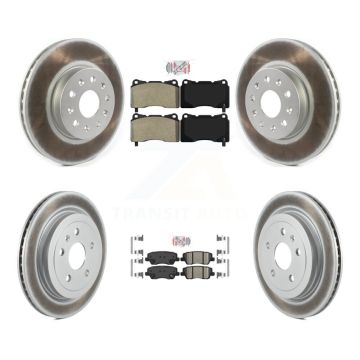 Front Semi-Metallic Rear Ceramic Pads And Coated Disc Brake Rotors Kit For Cadillac CTS KGA-102306