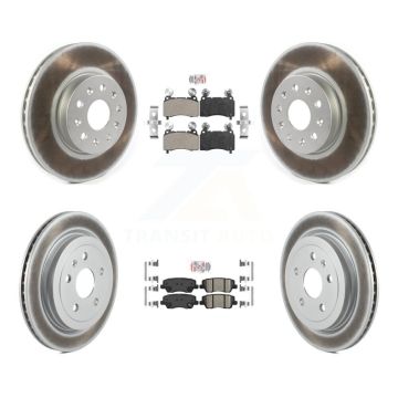 Front Semi-Metallic Rear Ceramic Pads And Coated Disc Brake Rotors Kit For Cadillac CTS KGA-102307