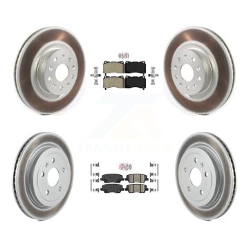 Front Semi-Metallic Rear Ceramic Pads And Coated Disc Brake Rotors Kit For Cadillac CTS KGA-102308