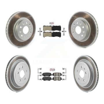 Front Semi-Metallic Rear Ceramic Pads And Coated Disc Brake Rotors Kit For Cadillac CTS KGA-102309
