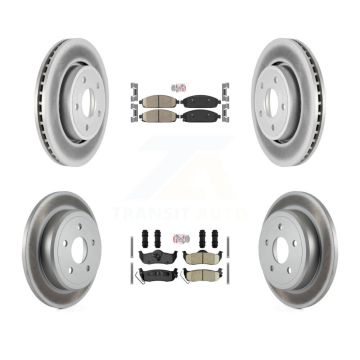 Front Rear Ceramic Pad And Coated Disc Brake Rotors Kit For Jeep Grand Cherokee Commander KGA-102386