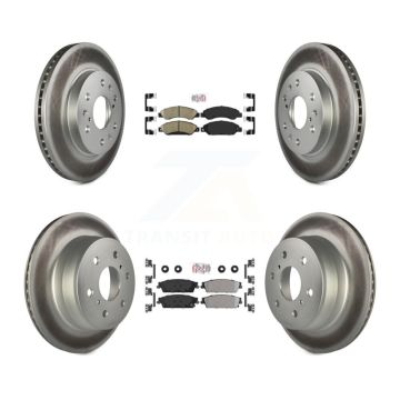 Front Ceramic Rear Semi-Metallic Pad Coat Brake Rotors Kit For Chevrolet Avalanche GMC XL KGA-102396