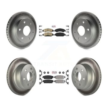 Front Ceramic Rear Semi-Metallic Pad And Coated Disc Brake Rotors Kit For GMC Sierra 1500 KGA-102402